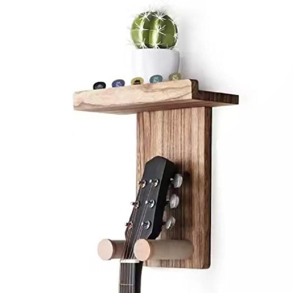 

with Shelf Wall Mount Guitar Racks Scratch-Proof String Instrument Storage Rack Studio Use коричневий