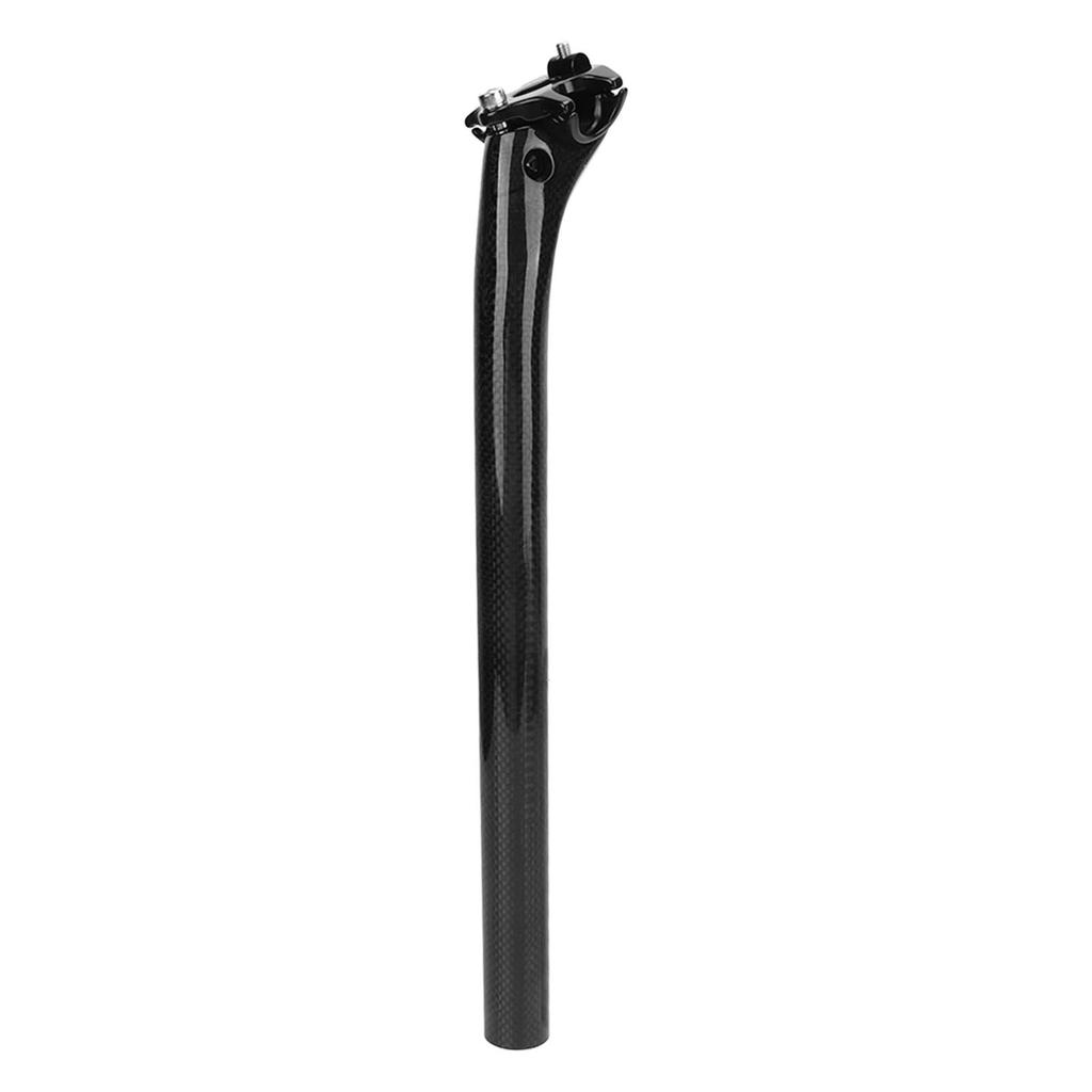 Sattelstützenrohr Professioneller Aluminiumkopf Doppelnagel Kohlefaser 3K Muster Glänzend Schwarz Fahrradsattelstütze 27,2x350mm