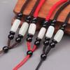 Adjustable Hand-Woven Hetian Jade Pendant Lanyard in Red and Black for Men and Women - Emerald Necklace Rope