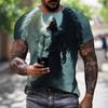 Mens Summer Clothing 3D Printed Skull Graphic T Shirts Round Neck Short Sleeved