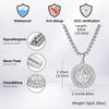 Luxus St. Benediktmedaille Halskette für Männer, Hip Hop Edelstahl Zirkonia Heiliger Benedikt Anhänger Halskette, Religiöser Schmuck