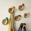 4pcs Nordic Style Wooden Mushroom Wall Hooks Multi Color No Drill Installation Stylish Functional Coat and Hat Hangers for Home Decor Easy To Install