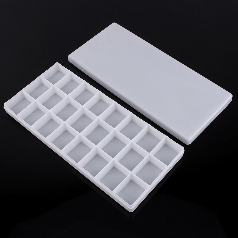 24 Compartments Plastic Paint  , Watercolor Mixing Tray for Students and Artists, Convenient Painting Accessory with 20 Pigment Grids