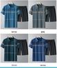 Men's Summer Casual Ice Silk T-Shirt and Shorts Set for Middle-aged & Elderly