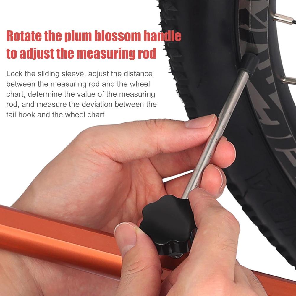 Portable Bicycle Derailleur Hanger 360-Degree Rotation Bike Tail Hook Alignment Ranging Tool Alignment Gauge Tool