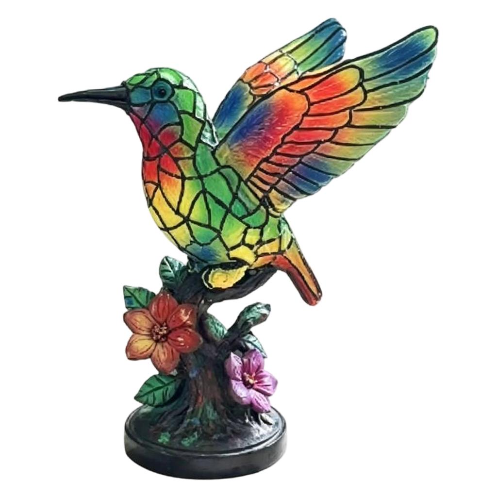 Mini Bird Tabletop Decoration Handmade Stained Glass Mini Resin Flying Bird Decor for Living Room Home Bedroom Decoration