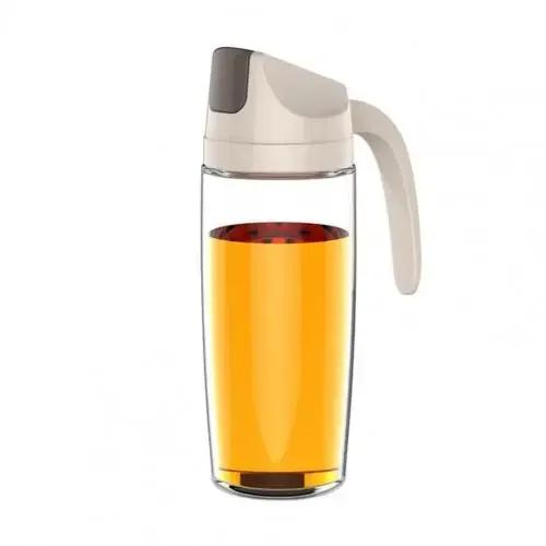 Leakproof Glass Oil Bottle Can Automatic Opening Seasoning Dispenser with Handle