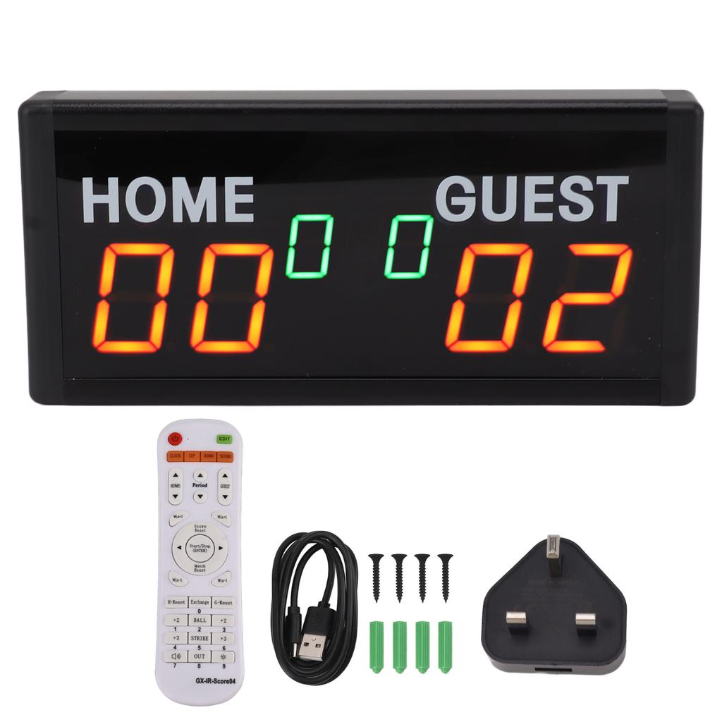 Digital Score Keeper with Remote 1.8 Inch LED Electronic Portable Tabletop Scoreboard for Badminton