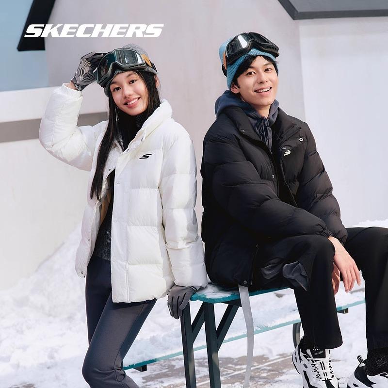 Skechers Waterproof Windproof Oil Stain Resistant Warm Insulated Solid Color Sports Casual Stand Collar Down Jacket Unisex Outerwear P423U038-04AV