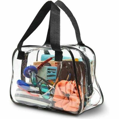Clear Stadium Approved Tote Bag Transparent Handbag for Travel & Concert PVC Cosmetic Bag Tote Bag Travel Toiletries Bag