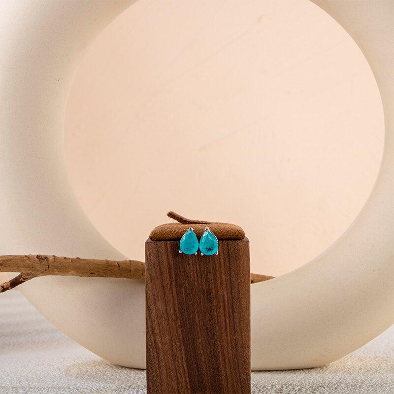 Gica Gema Klassische 100% 925 Sterling Silber Birne erstellt High Carbon Diamant Ohrstecker Weißgold Ohrringe edlen Schmuck