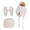 Windproof Toddler Bonnet Plush Beanies Hat Fashion Pompom Knitted Hats  Outdoor