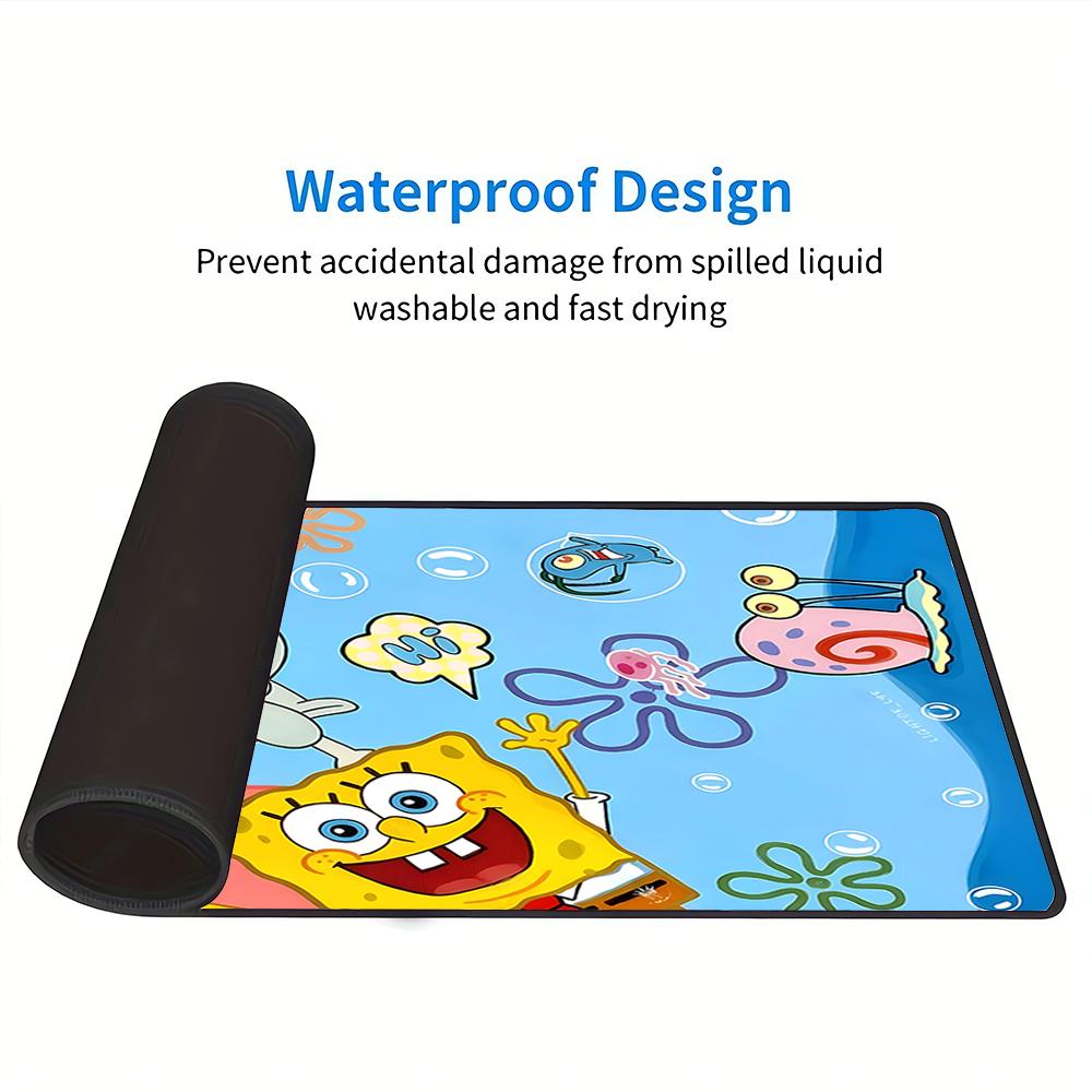 Spongebob Friends Adventure Large Gaming Mouse Pad Nonslip Rubber Base Waterproof Desk Mat For Office Pc Laptop