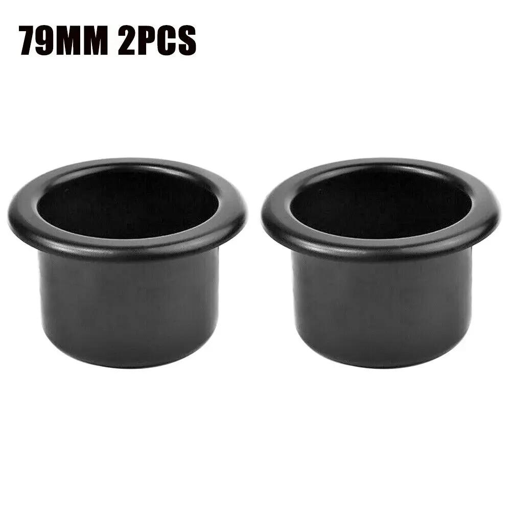 2PCS 79mm Black Car Cup Water Drink Holder Recessed For RV Car Marine Boat Trailer Plastic Cup Holder Interior Accessories