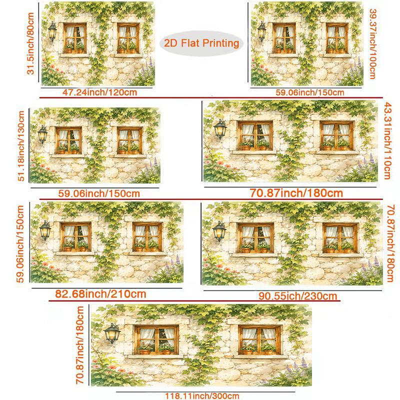 1Pcs Green Ivy Stone Wall Decoration Background Winter Backdrop Decorations For Photo Studio Photo Booth Christmas Party