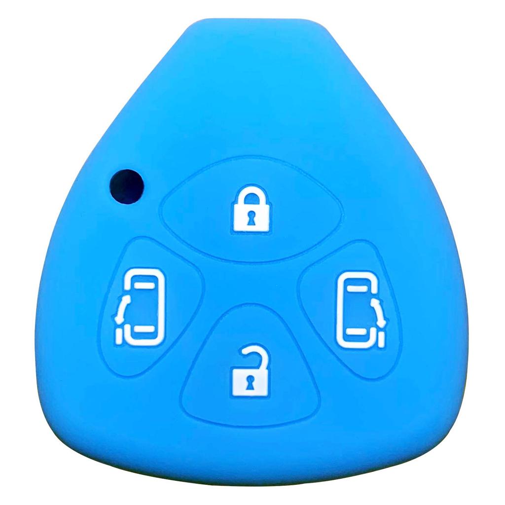 IKT Silicone Cover for Toyota, Keyless Keyless Keys, 4 Buttons, Light Blue, Alphard, Noah,