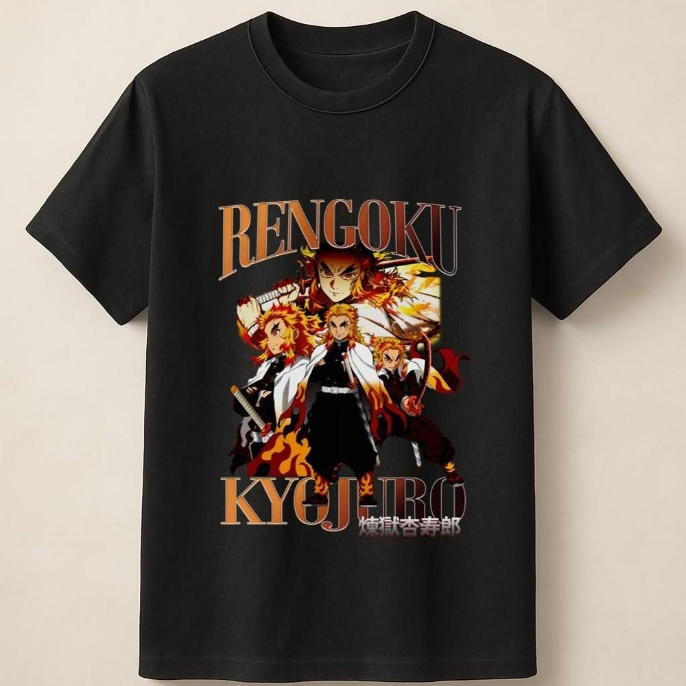 Rengoku Kyojuro Fire Sword Pose from Demon Slayer Unisex T Shirt Unisex T-Shirt S