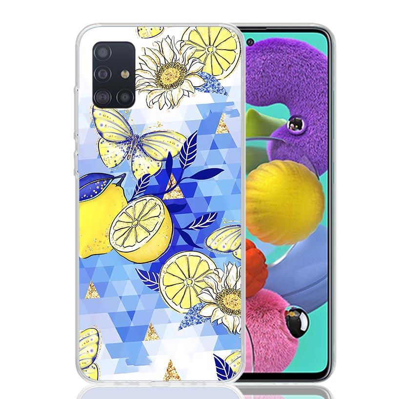 Mediterranean Lemon Phone Case For Samsung Galaxy A52 A32 A22 A12 A02S A50S A30S A51 A31 AA71 Note 20 Ultra 10 S10 Plus Galaxy A