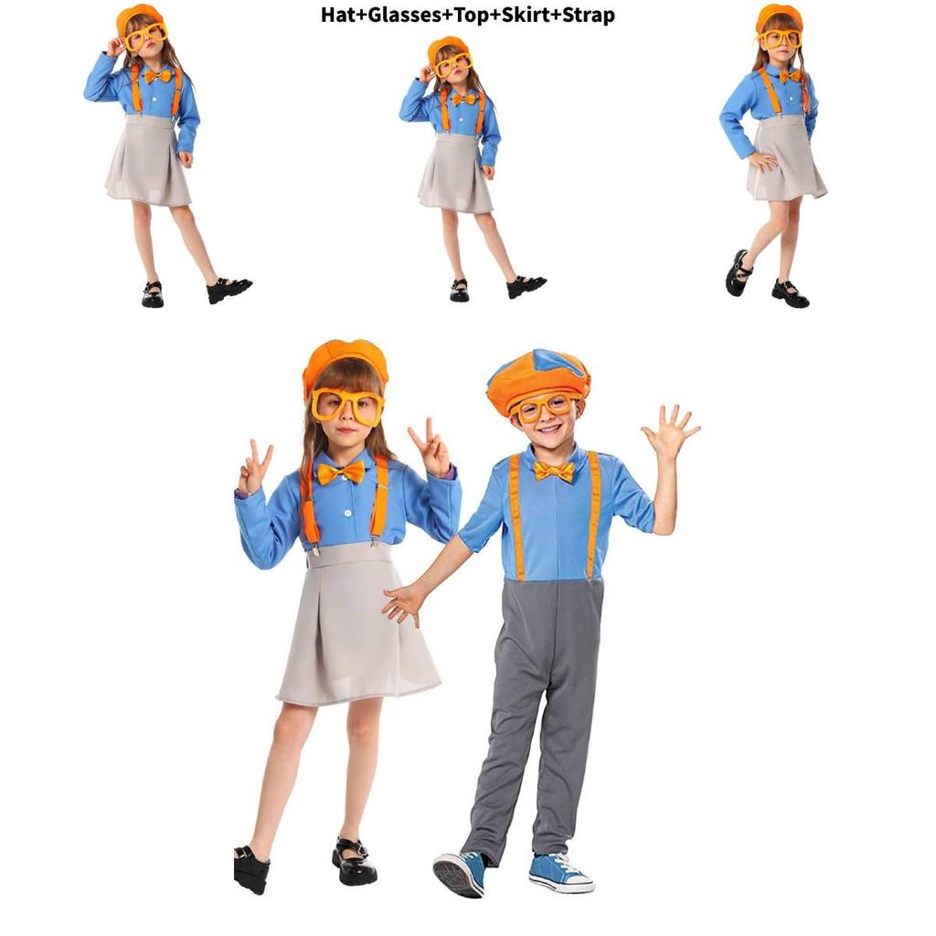 Blippi Childrens Costume For World Book Week Party With Polyester Fabric For Kids 3 To 8 Years