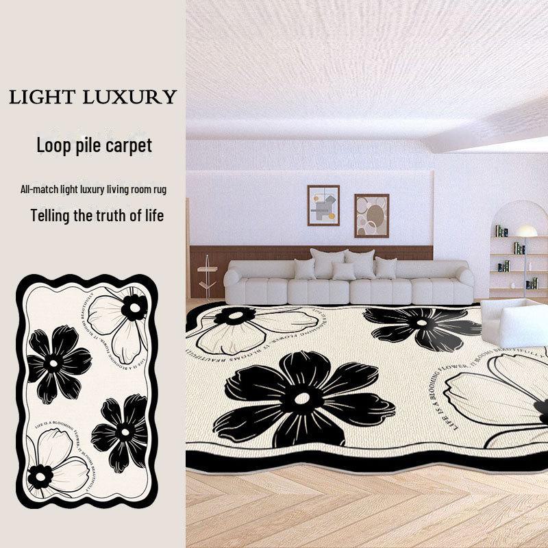 Nordic Velvet Non-Slip Living Room Carpet - Simple, Luxurious Floor Mat for Sofa, Office & Bedroom