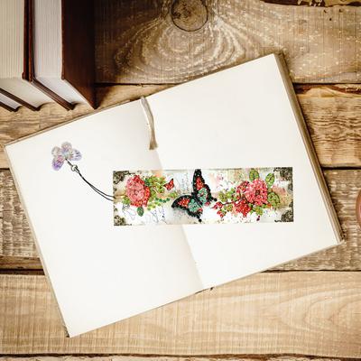 4Pcs Special Shaped Christmas Butterfly Flowers 5D DIY Diamond Art Book Mark Diamond Painting Bookmark Making Kit for Beginners