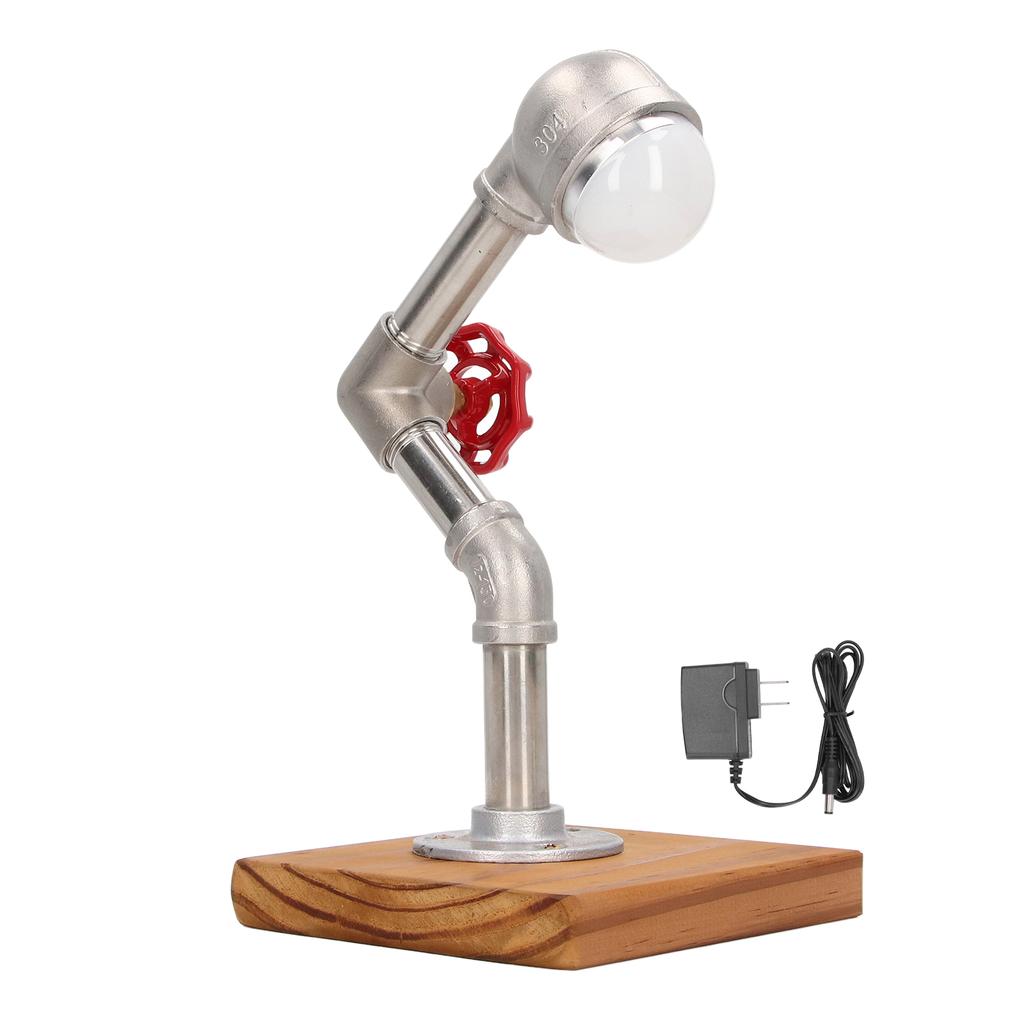 Table Lamp Industrial Design Pipe LED Cool White Light Home Decoration for Bedroom Living Room UK