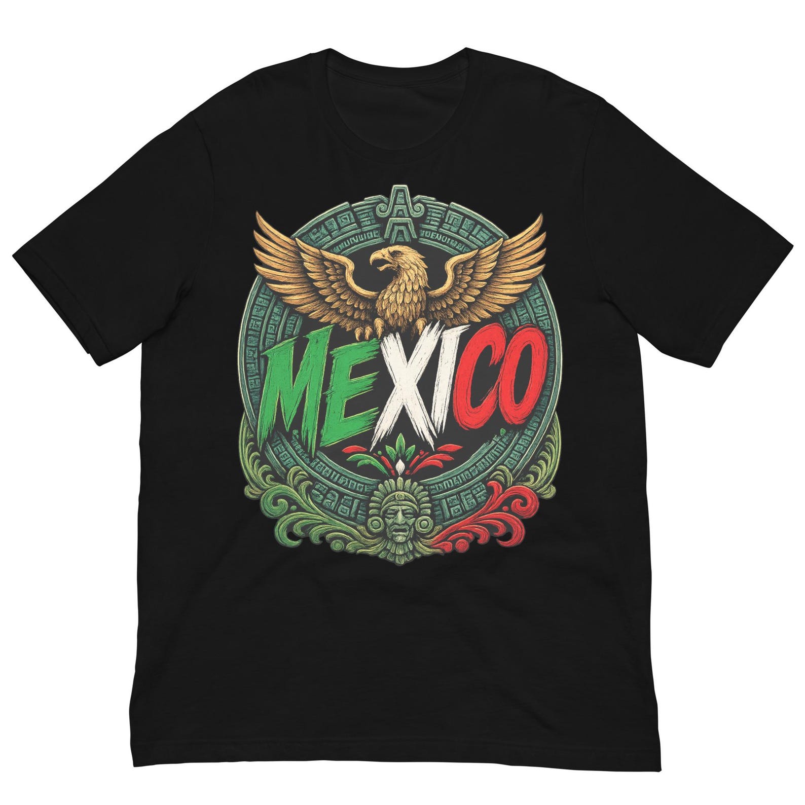 Mexico Aztec Eagle Shirt, Mexican Heritage Tee, Aztec Calendar T-Shirt, Chicano Pride Graphic, Patriotic Mexico Gift 3XL