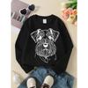 European Sizes Girls' Long-Sleeve Round Neck Sweatshirt "Schnauzer Dog" Print, Spring/Autumn, Casual, Daily & Sports.