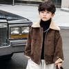 Stylish Thickened Jacket for Boys: Children's Retro Fur-Collared Thickened Cotton Coat