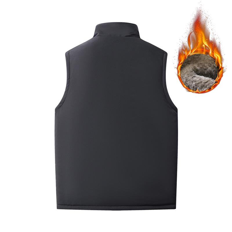 Men's Sleeveless Coat Fur Fashion Male Warm Waistcoat Fleece Vest Men Fleece Casual Pographer Work Outerwear Brand Clothing