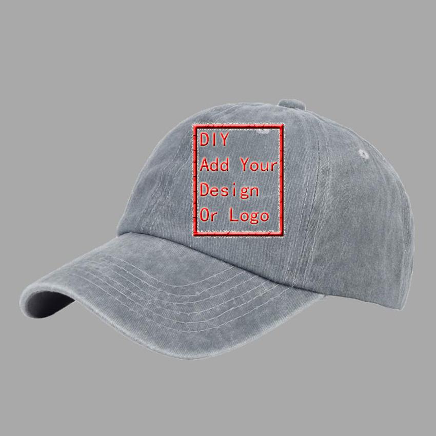 Baseball Caps Men Women Vintage Washed 100% Cotton Dad Hat Funny Poker Pattern Print DIY Team Logo Snapback Cap Hip Hop Hat