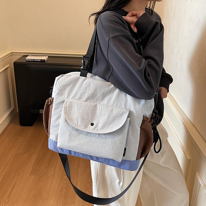 Large Capacity Travel Bag Color Contrast Tote Bag Women's Crossbody Bag