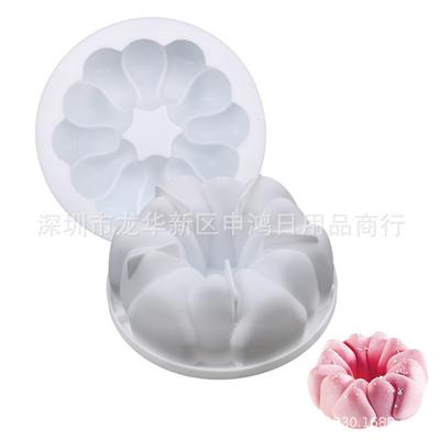 Rock Flower Mousse Cake Silikonová forma kulatá forma na dezerty DIY