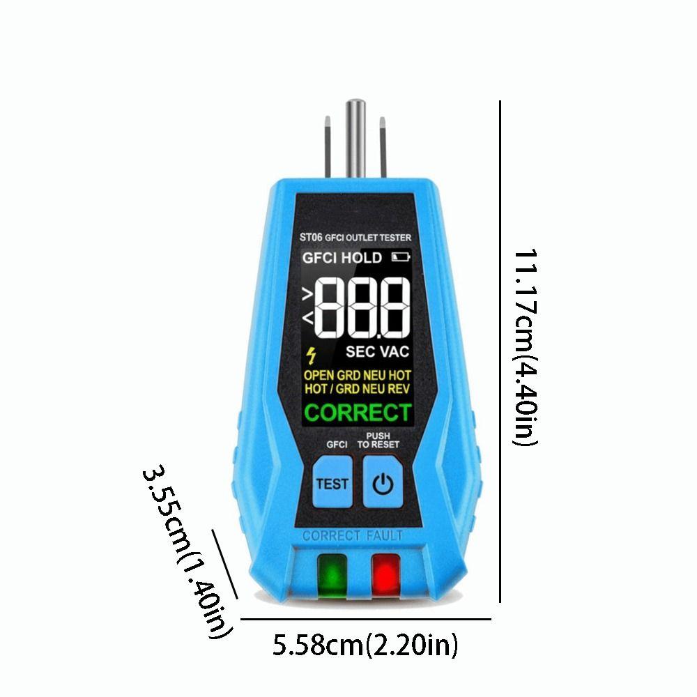 Color Screen Outlet Tester LCD Display Receptacle Tester GFCI Tester  Standard Electrical Outlet