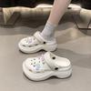 Thick-soled Cute Cartoon Fish Hole Shoes Women's 2025 Spring and Summer Fashion Wear Comfortable Stepping On Shit Bag Head Slippers