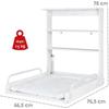 Table à langer murale rabattable - ROBA - Matelas imperméable inclus - 2 Étagères intégrées - Bois Laqué Blanc