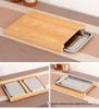 Thick Bamboo Cutting Board with Stainless Steel Tray for Home Use