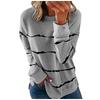 Women's Casual  Contrast Color Long Sleeve Top Pullover Sweatshir