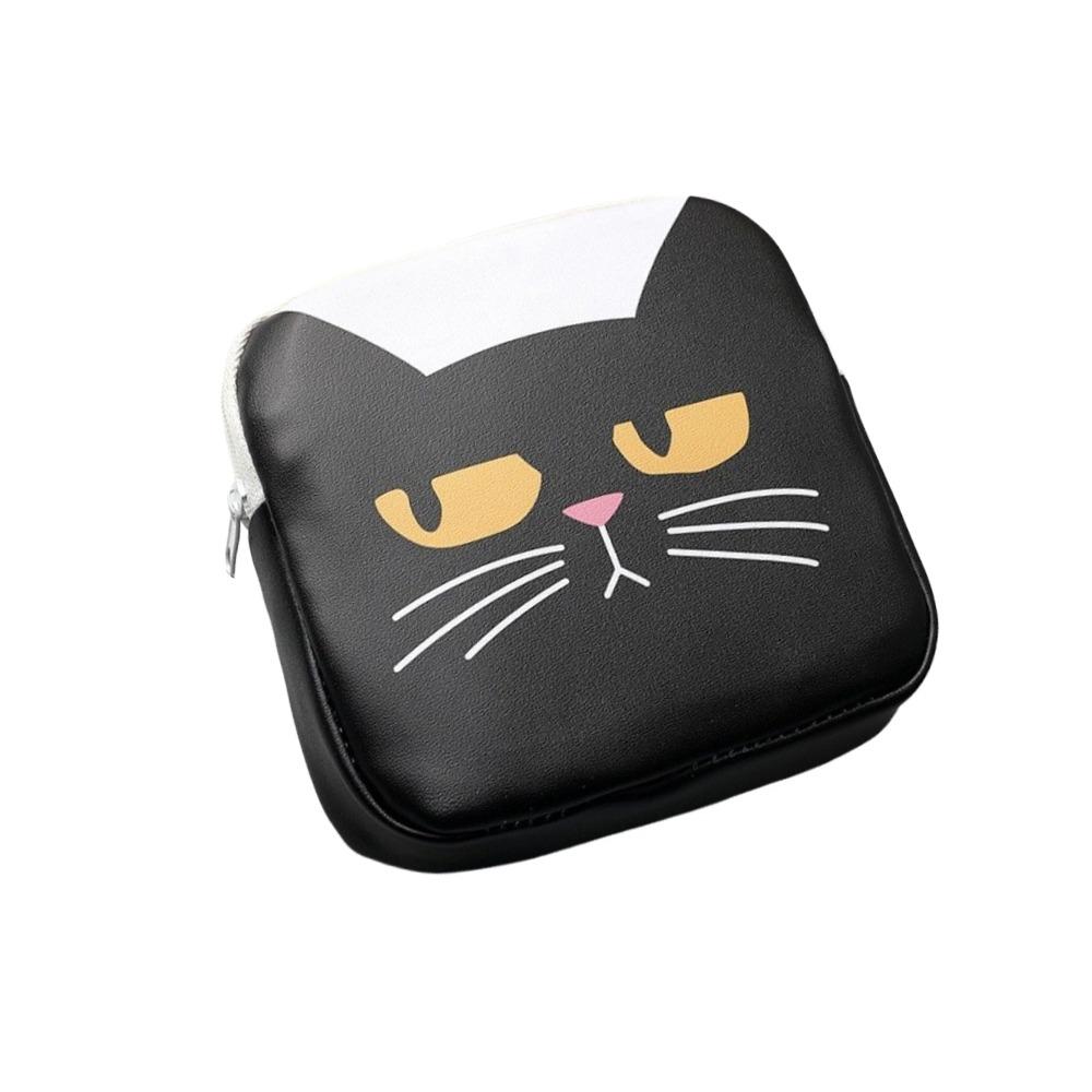 

Мультяшная сумка для гигиенических прокладок с котиками, водонепроницаемая, для хранения наушников, кабелей данных, кошелек, большая емкость, многофункциональная сумка для критических дней