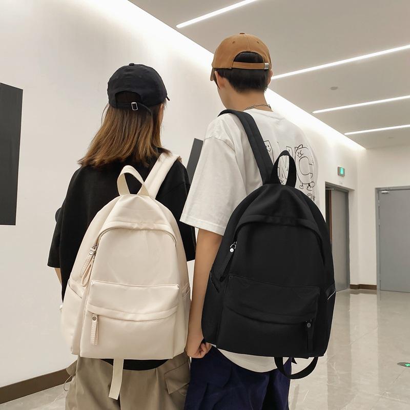 Solid Color Backpack Female Schoolbag Female Student Backpack Male