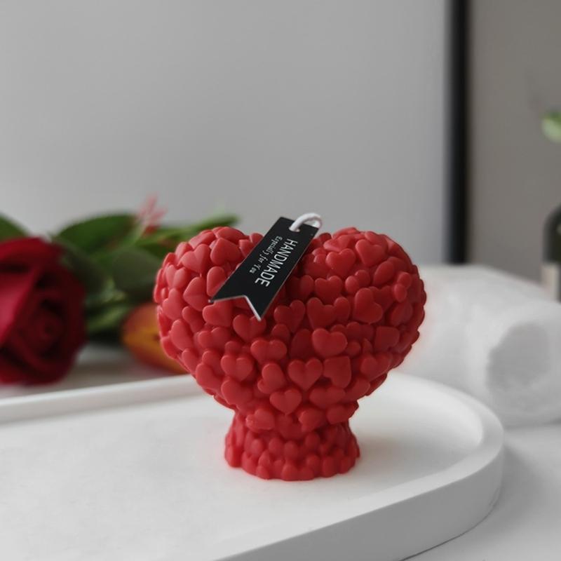 Heart Shape Candle Mold Silicone Mould for Candle Making DIY Fondant Aromatherapy Scented 3D Moulds Valentines Day Gifts