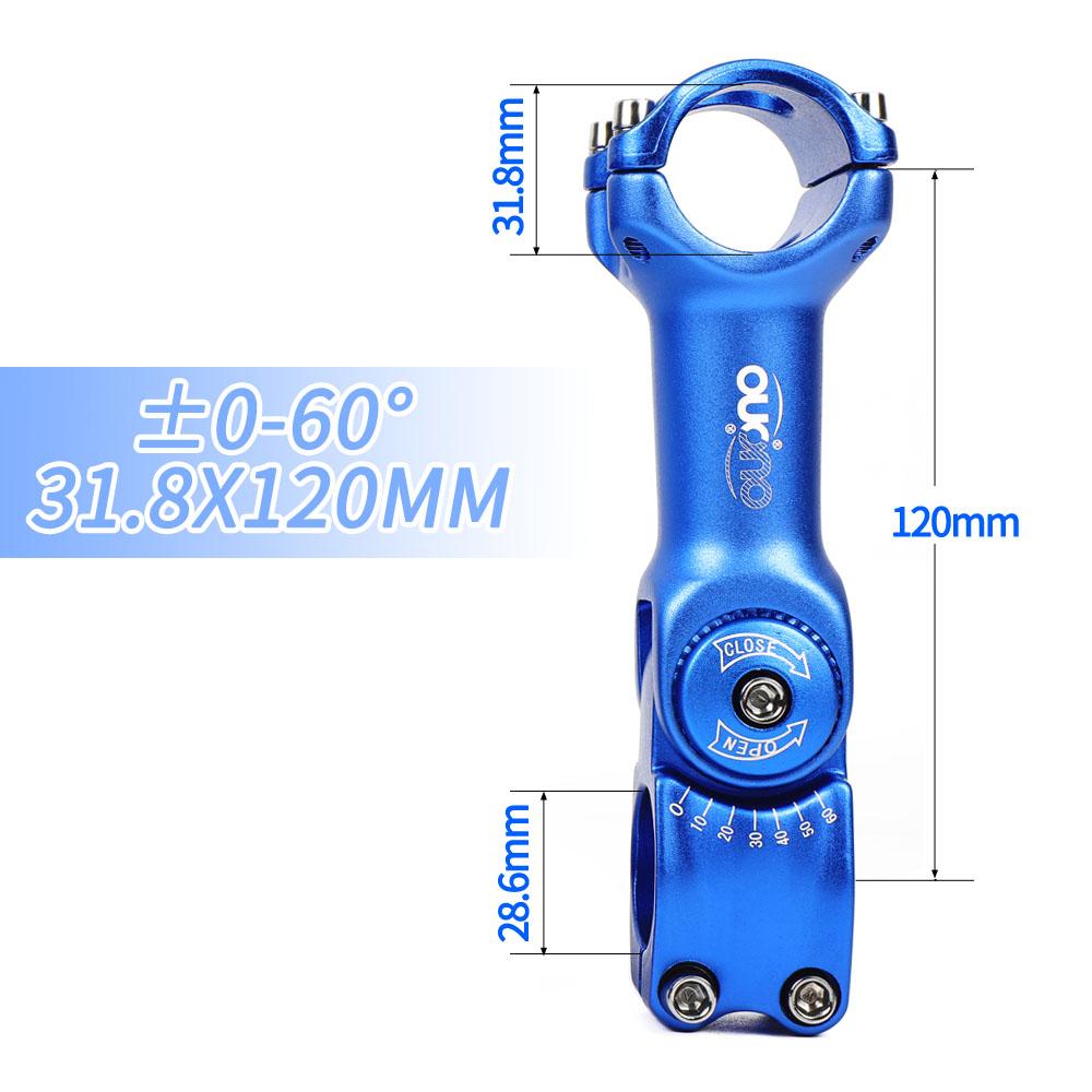 Verstellbarer MTB-Vorbau 0-60 Grad Verstellbarer Vorbau 25,4/31,8 mm Fahrradlenkererhöhung 90-130 mm Bunter Vorbau Fahrradteile