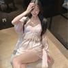 Ruth spring summer new high-end new suspender shorts pajamas French sexy ice silk three-piece loungewear