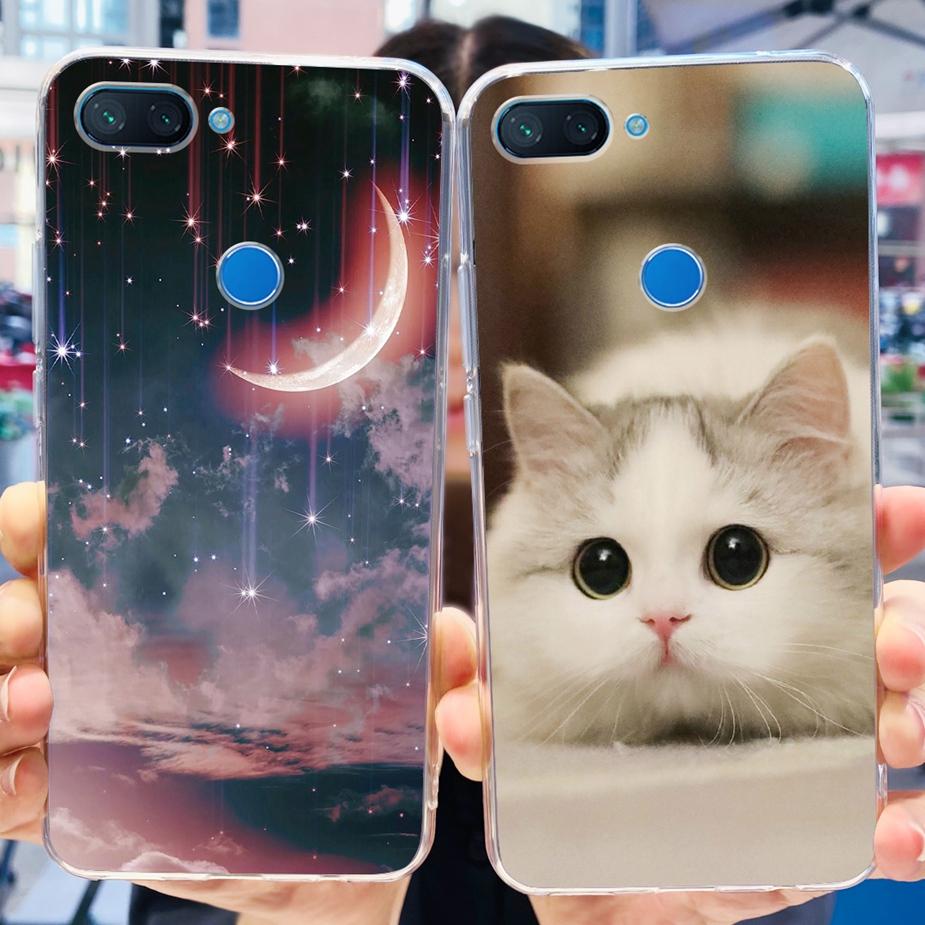 For Xiaomi Mi 8 Lite Case Cute Painted Cover Clear Silicone Phone Case For Xiaomi Mi 8 Lite 8Lite Back Cover 6.26'' Fundas Coque