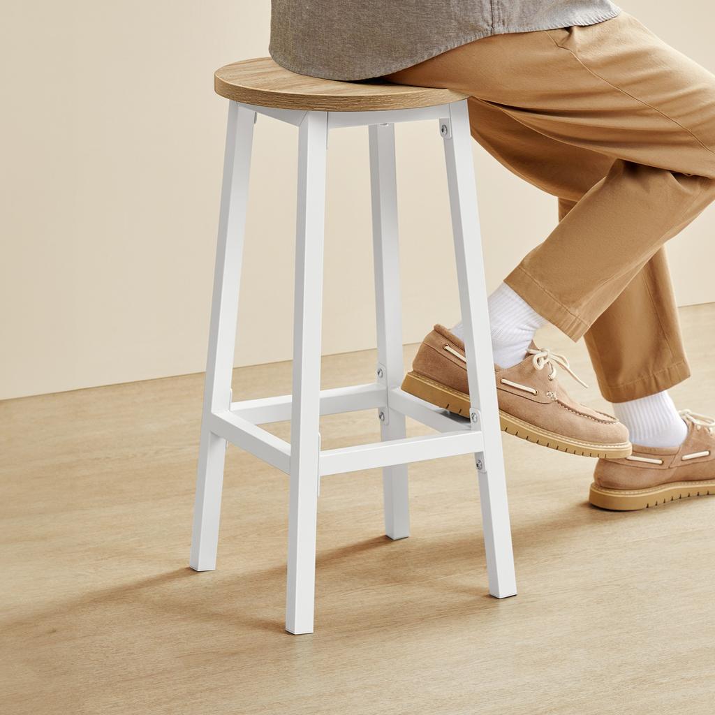 Bar stool - Sonoma oak / white legs