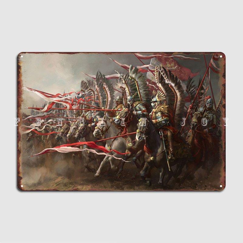 

Hussars Charge Poster Metal Plaque Cinema Kitchen Garage Club Classic Wall Decor Tin Sign Poster 20x30cm（7.8x11.8inch）