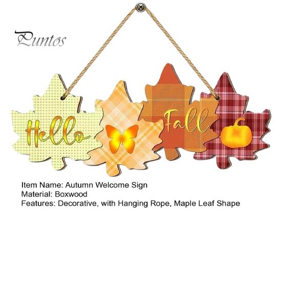 Erntekürbis Wandbehang Herbst Willkommensschild mit Seil für Haustür, Rustikale Ahornblattform Holz Festival Schmuck Dekor Und Schmetterlingselemente