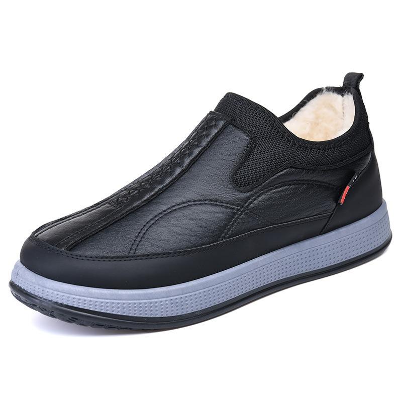 Home Winter New Men's Cotton Shoes Fleece Thickened One Pedal Men's Shoes Non-slip and Wear-resistant Snow Boots