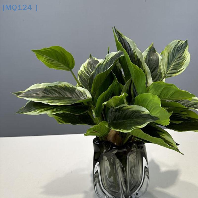 Creative 14 Leaves Artificial Plant Evergreen Photo Props Scene Making Greenery Leaves Green Plant Wall Home Decoration