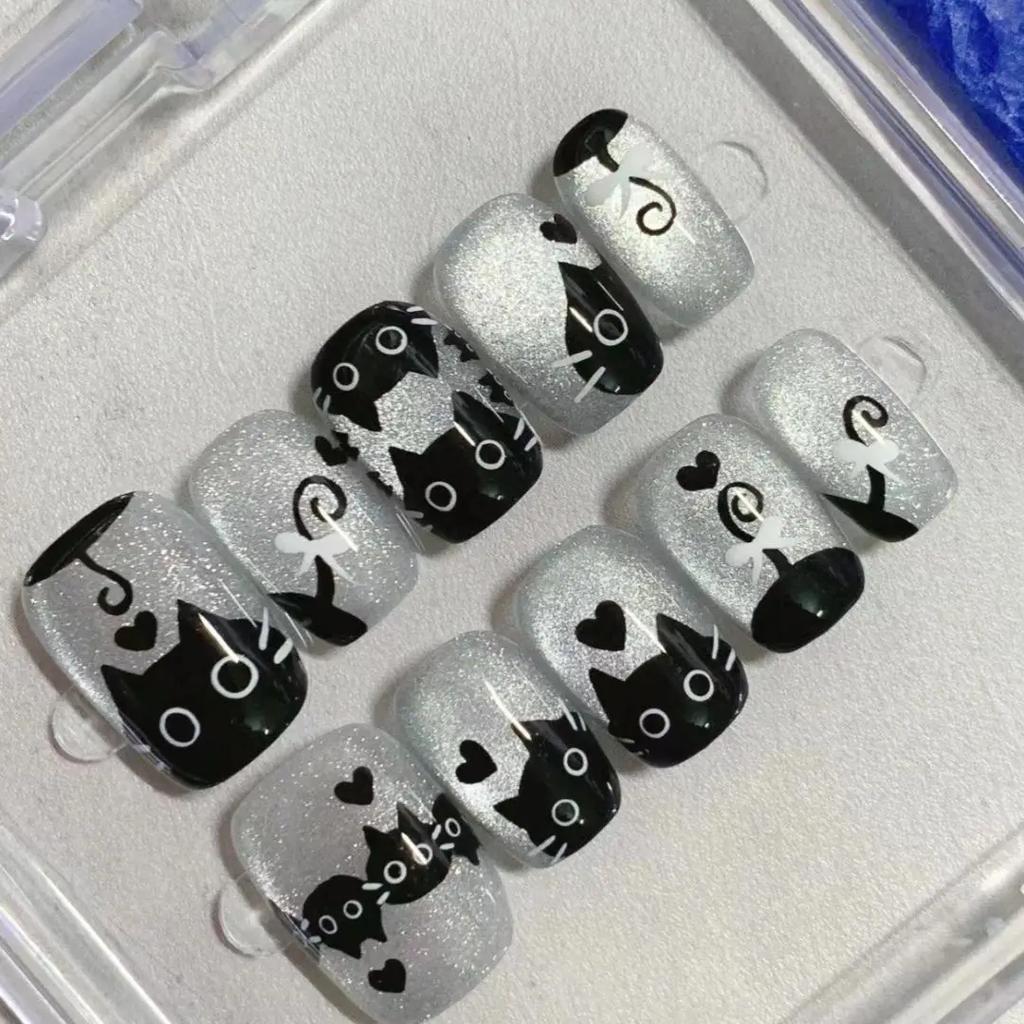 1/3 Stück Kawaii Cartoon Katze Nagelsticker Tierpfote Slider Nagelkunst Maniküre Dekorationen Y2K Sterne Buchstaben Abziehbilder Werkzeuge